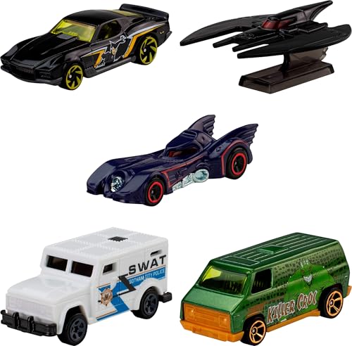 Hot Wheels Coffret 5 véhicules Comprenant des modèles réduits en métal moulé à l’échelle 1/64, de Voitures de Course, Hot Rods, Voitures Personnages,...
