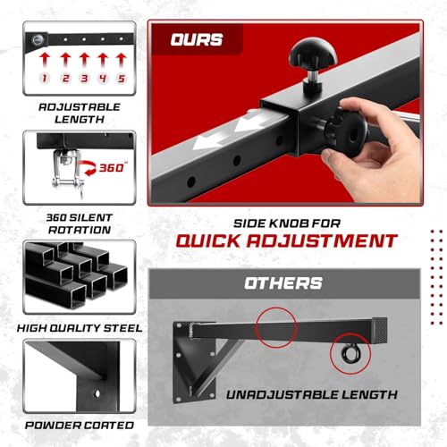 image for Yes4All 150 LBS Heavy Bag Hanger, Adjustable Punching Bag Wall Mount, 