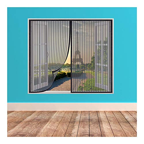 Mosquitera para Ventana,110x120cm Mosquitera Magnética para Ventana, Mosquitera para Puertas y Ventanas, Lavable, Prevenir...