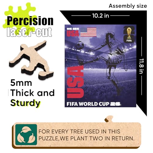 Image of FIFA 2026 Trophy Series - Wooden Puzzle for Adult, 5MM Thick, Creative Collectible Gift for Fans, Officially Licensed Product (WA USA-200, 200Pcs)