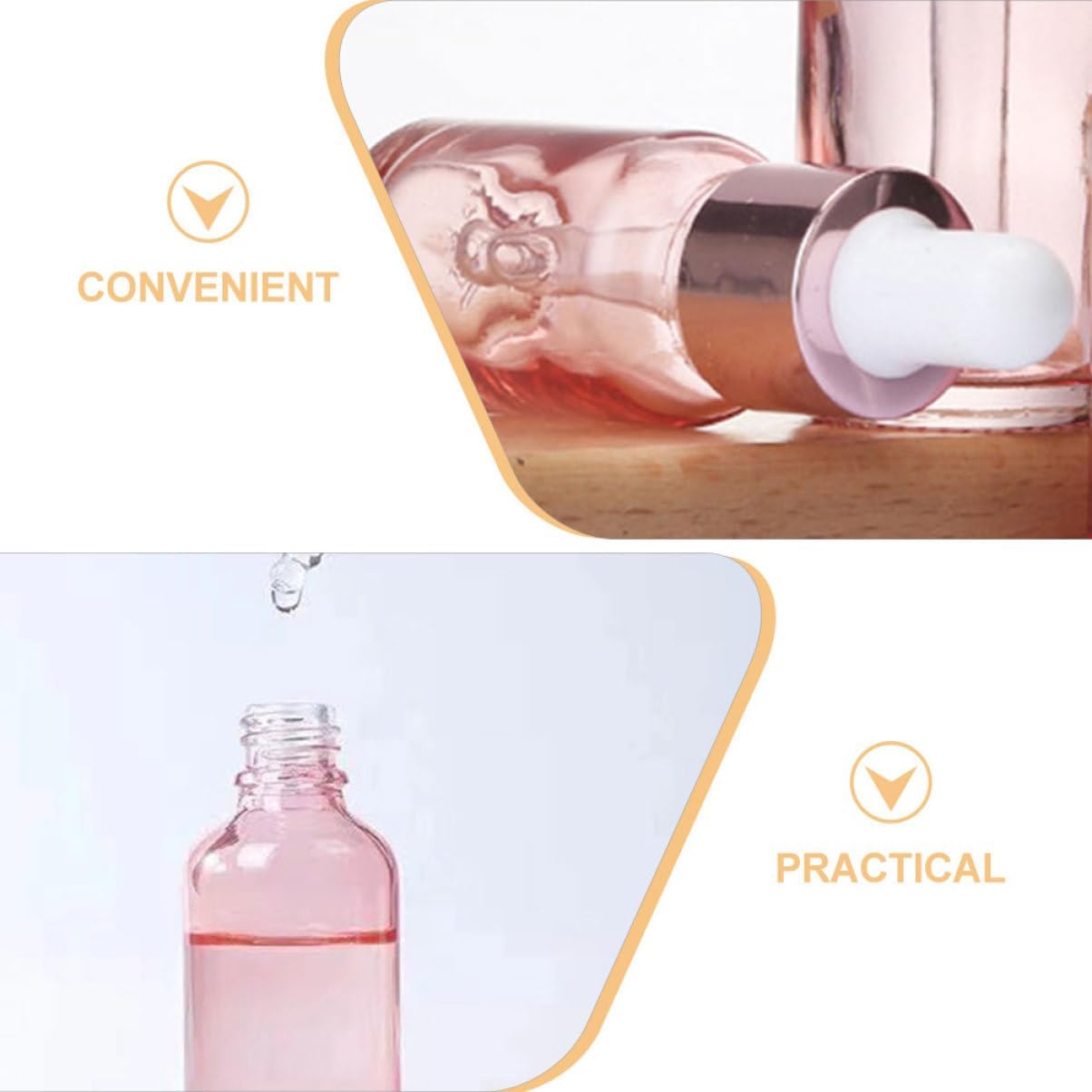 4Pcs Light Glass Dropper Bottles Reusable Thick Dropper Bottles for Essential Oils Travel Sub Leak Design for Convenient Liquid Dispensing