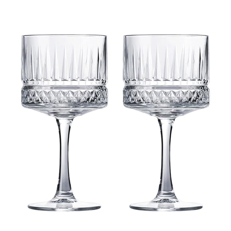 Avastro Glass Goblet, Creative Cocktail Glass Cup, Simple Martini Champagne Glasses Cups, Transparent Special Wine Cups,Bar Tools 400ml Pack of 2 1