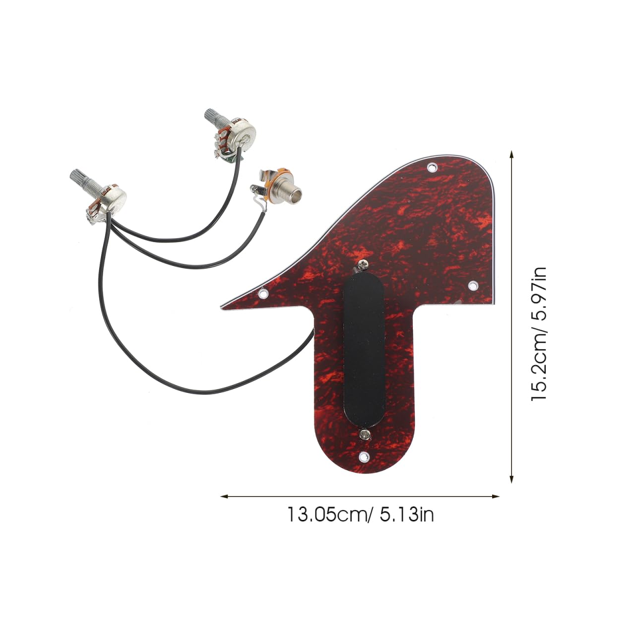 OFFSCH Mandolin Pickguard Assembly with Humbucking Pickup, Red Tortoise Pvc 3ply Plate, Guitar Scratch Protector Mandolin Accessories