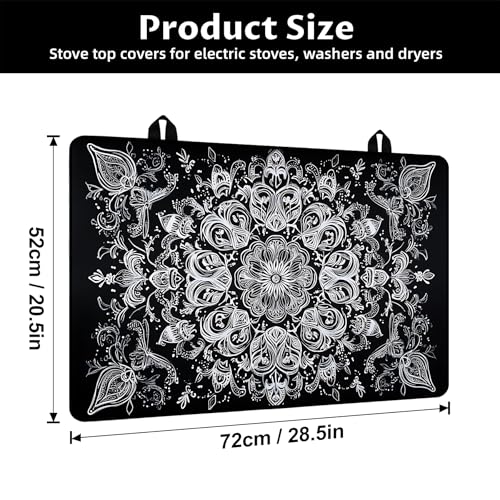 Image of BVBOX Stove Top Cover for Electric Stove, 28 inch x 20 inch Glass Cooktop Protector Mat with Hanging Loops, Anti-Scratch Non-Slip Dish Drying Mat, Washable Countertop Pad