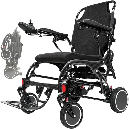 VOCIC V81 Carbone Fauteuil roulant electrique pliable leger avec 2 batterie amovible,28KM Super voiture fauteuil handicapés électrique,Navigabilité des aéronefs| Garantie 5 ans