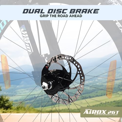 Image of Leader Vivid Airox 26T 7 Speed Cycle for Men with Front Suspension & Dual Disc Brakes | Gear Bicycle for Men | Mountain Bike with Strong Steel Frame | Ideal for 10+ Years - Stelios Blue