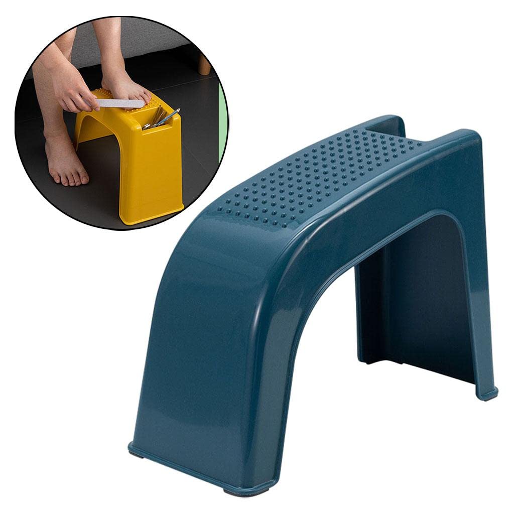 Shower Fußablage Pediküre Hocker Verstärkte Rippen Massagepartikel Grooves Aufbewahrung für Badezimmer Fußpflege Geschenk, Blau