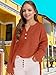 Girls Winter Sweaters 2026 Fashion Teen Tops Henley Kids V Neck Long Sleeve Loose Shirts Fall Warm Clothes Orange