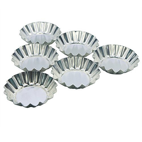 Mystar 3.15" (8 Cm) Fluted Design Round Shape Non-Stick Aluminum Tart Mold, Mini Pie Tin, Tartlet Pan, Set Of 20 #TOP7