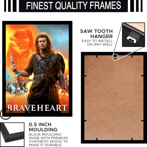 Image of BLINKART Braveheart (1995) Movie Poster Frame 8x12 Inch | Premium 300 GSM Paper Wall Print | Vintage Film Artwork for Home, Bedroom, Living Room, Office | Framed Photo Decor