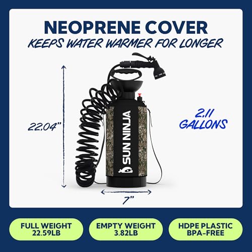 Image of SUN NINJA Portable Shower, Camping Shower with 7 Mode Shower Head