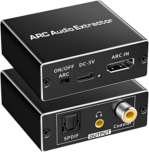 Image of Etzin HDMI ARC Audio Extractor, 192KHz HDMI Adapter Support Only ARC TV to Digital SPDIF + Coaxial + Analog 3.5mm Stereo Audio Converter for Soundbar Speaker Amplifier Headset-EPL-901H.
