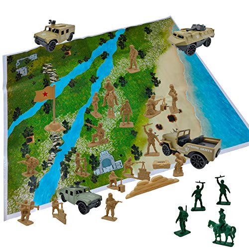 Army Men Playset Military Weapons Accessories 56 Pack Toy Soldiers Action Figures For Toddlers Age 6 7 8 9 Yr Old Boys Girls Kids Children #TOP4