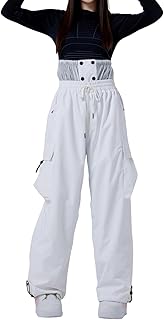 Pantalones de esquí de Color sólido para Hombre, Resistentes al Viento, cálidos, para Exteriores, con Doble Hombro, Deportivos y cómodos, con Bolsillos Laterales Parches Vaquera Hombre