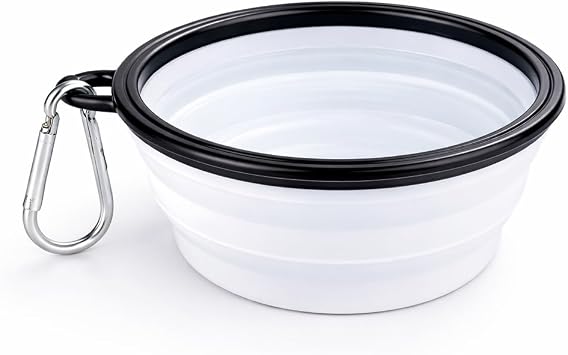 Collapsible Dog Travel Bowl with Carabiner Portable Pet Food and Water Bowl