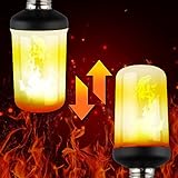 NITOR Lighting LED Flame Effect Light Bulb, Flickering Fire Effect Decorative Lights - Flat Black E26 Base - Vintage Calming Effect Light Atmosphere, Upside Down Function W/ Gravity Sensor, (1 Pack)