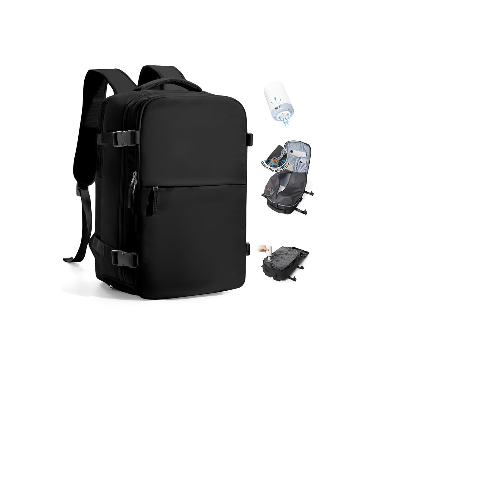 SZLX Zaino Ryanair 40x30x20 Sottovuoto Zaino da Viaggio 40x30x20 Wizzair Bagaglio a Mano 40x20x25 Borse da Cabina per Easyjet 45x36x20 Donna con USB Adatto a PC da 14 Pollici, Valigia con Sottovuoto