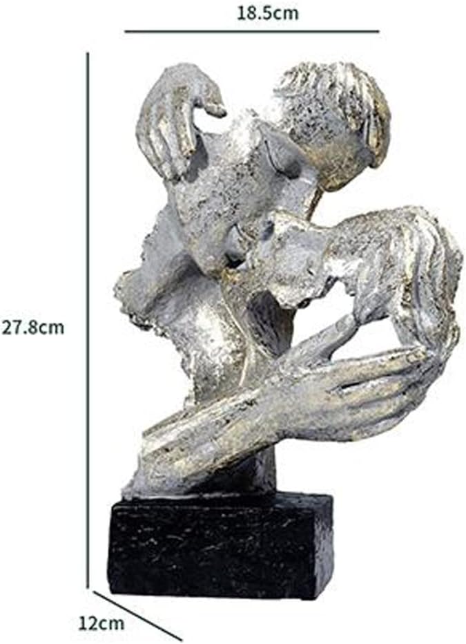 Sculptures Statues Modern Bust Sculpture, Living Room Decoration, Sculpture Decoration, Abstract Art Faces, Color Silver with Base, Silver, 18.5 x 12 x 27.8 cm (d 18.5 * 12 * 27.8cm)