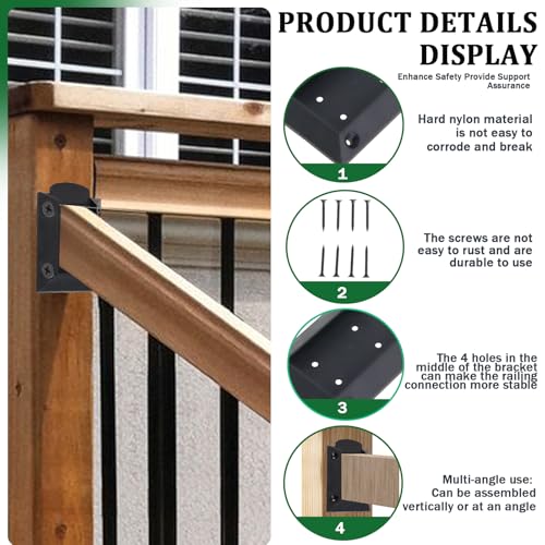 Wadoy 40PCS Deck Railing Bracket Connectors for 2x4 (1.5"x3.5") Wood Posts by Wadoy - Image 3