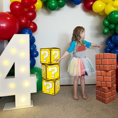 Image of 6 Pcs Question and Brick Party Boxes for Gaming Birthday Decorations