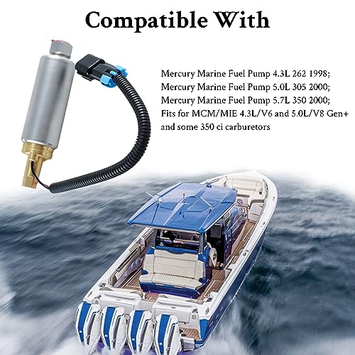 Image of FUSCH Electric Low Pressure Fuel Pump Compatible with Mercury Mercruiser Marine Boat 4.3L 5.0L 5.7L V6 V8 with Carburetor Engines Replaces#：935432 18-8868 861155A3