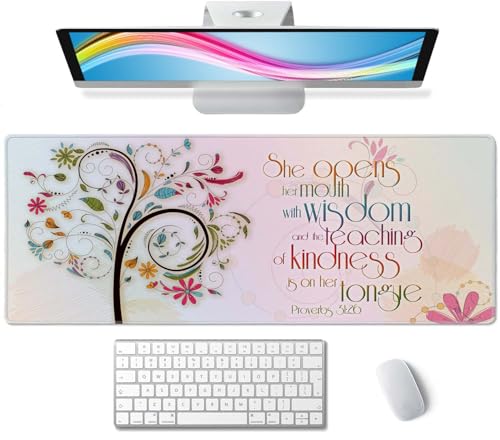 Large Gaming Mouse Pad with Inspirational Bible Verse