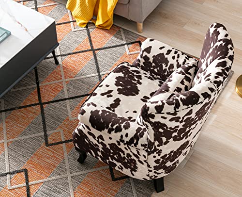 Kmaxcowprintaccentchairvelvetwingbackchairwithpillownailheadchanneltuftedoversizedclubchairforlivingroombedroomguestroom Urban Country Home Decor Kmax cow print accent chair velvet wingback chair with pillow nail head channel tufted oversized club chair for living room bedroom guest room urban country home decor