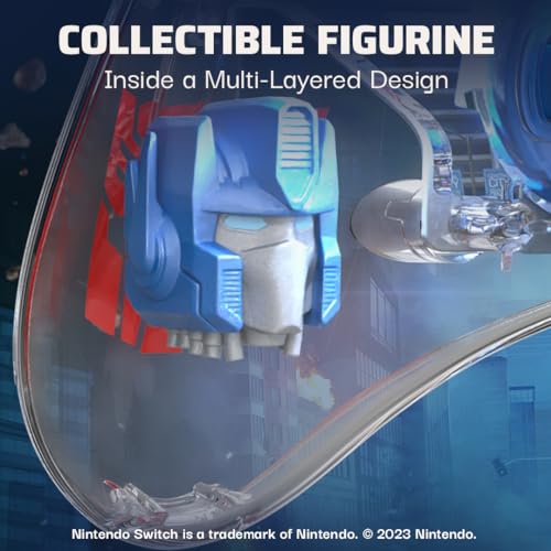 Image of PDP REALMz Nintendo Switch Pro Controller, Customizable LED Lighting, 3.5mm Headphone Jack, Officially Licensed by Nintendo and Hasbro, Transformers: Optimus Prime City Battle