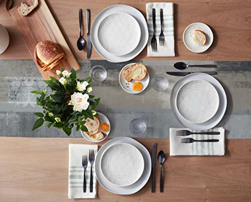 Lbhause Cotton Linen Table Runner 120 Inches Long, Gray Painting Table Runner Washable Coffee Table Runners For Kitchen Dining Table Non-Slip Dresser Scarf Abstract Modern Geometry #TOP2