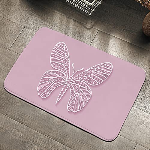 OPLJ Tapis rectangulaires Butterfly, Tapis de Sol de Couleur pour Chambres, Tapis de Salle de Bain antidérapants imprimés Floraux, Tapis lavables A6 50x80cm