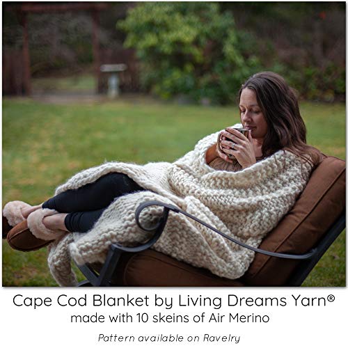 Living Dreams Air Merino Super Bulky Chunky Wool Yarn. Thick Pencil Roving Yarn For Needle Knitting And Crochet. Made In Usa, Natural #TOP4