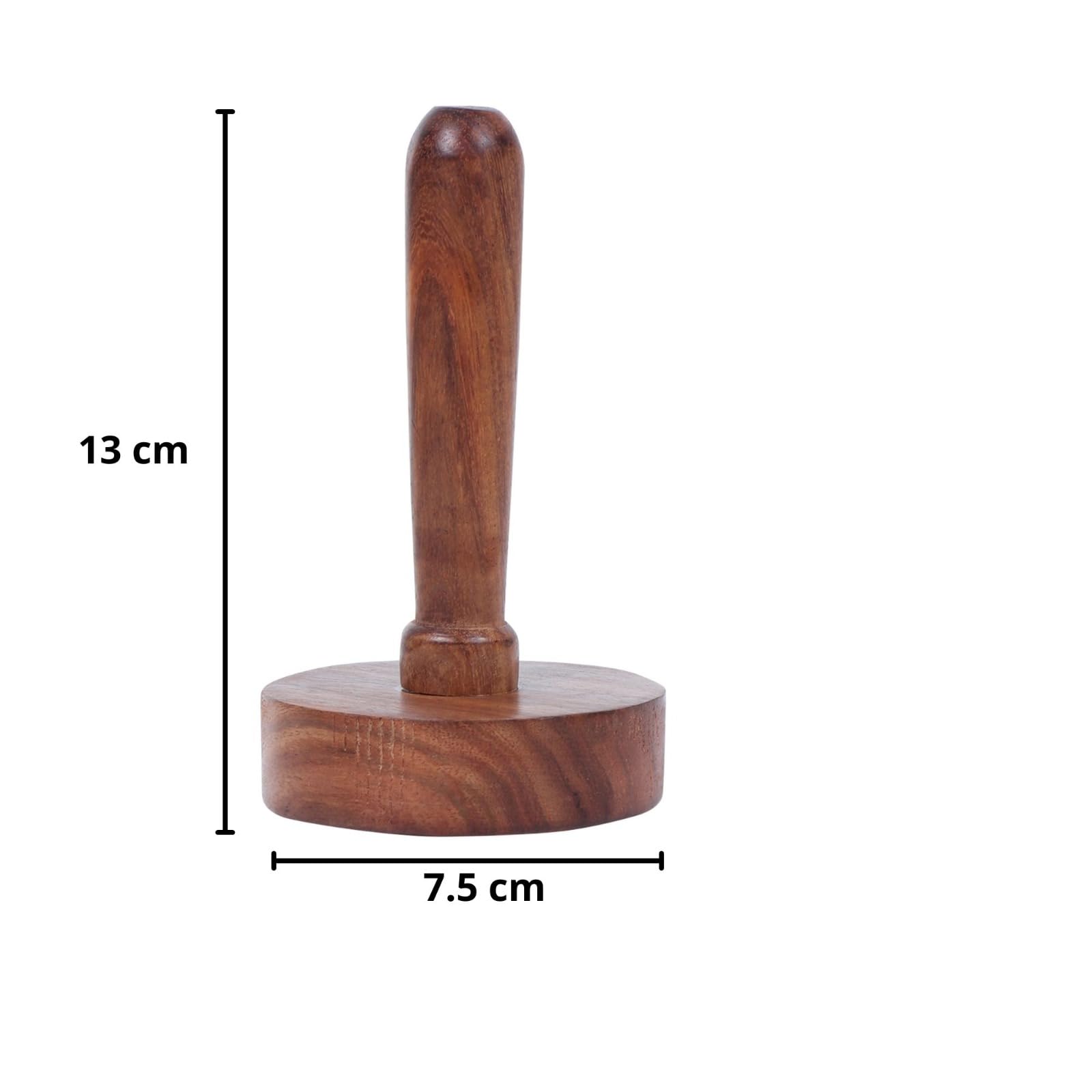 WHOLELIFEOBJECTS Wooden Potato Masher daily use Wooden Pav Bhaji/Vegetable/Potato Masher Wooden Roti Chapati Presser,Roti Bhakri Or Khakara on Tava Presser