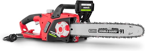 GREENCUT GS240C - Motosierra eléctrica enchufable, motor 2400W, con espada 15,7” Oregon, velocidad cadena 15m/s, sistema S...