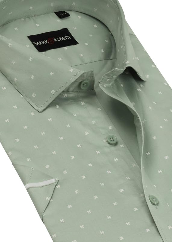 Image of MARK & ALBERT Mens Half Sleeves Printed Shirt