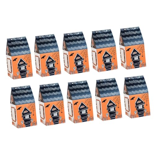 Lurrose Cajas De 50 Unidades Para Dulces Galletas Embalaje Tapas Decoración Cajas Con Forma De Casa Surtido De Formas Para Fiestas Golosinas Halloween Contenedores Pequeños