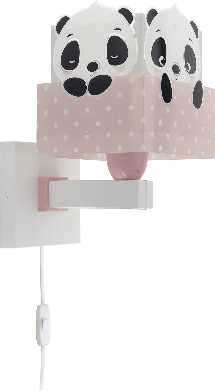 Dalber Lámpara Aplique Infantil De Pared Panda Rosa, 63169S, E27