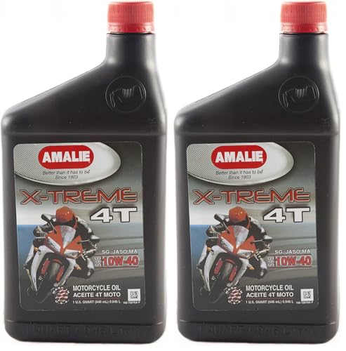 Image of Amalie (72676-56) X-treme 10W-40 4T Motorcycle Oil - 1 Quart Bottle (Pack of 2)