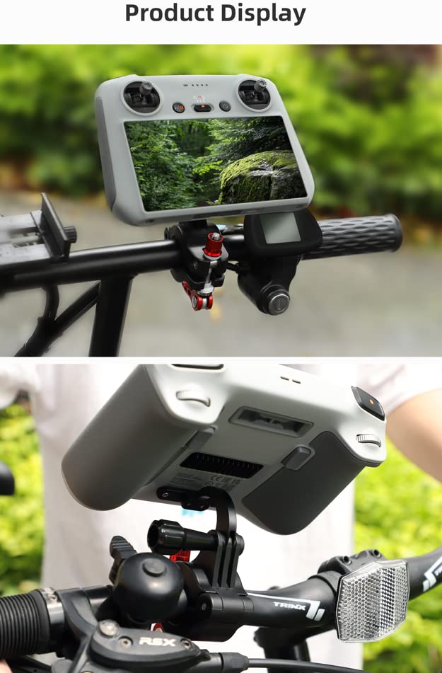 Support Vélo IEago Pour DJI RC Mini 3 Pro - Porte Télécommande Réglable Pour Drone, GoPro Et Insta360 - Fixation Métal Rotative Pour Guidon
