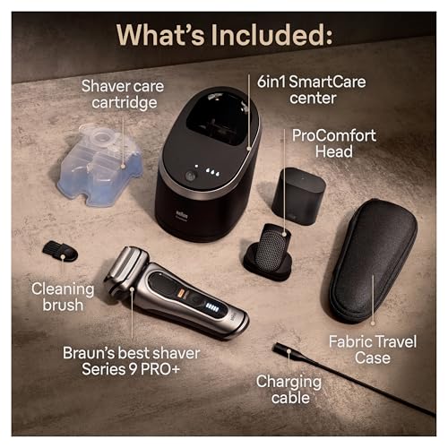 Braun Series 9 PRO Electric Shaver for Men, Wet & Dry Foil Razor, 6-in-1 SmartCare Center, Built-in Precision ProTrimmer, ProComfort Head, Travel Case, Silver 9597cc - image 2