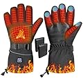 Heated Gloves for Men & Women, Upgrade 5000mAh Battery & Full Hand Heat, Winter Heated Gloves Rechargeable, 3 Heating Levels, Waterproof, Touchscreen, for Motorcycle, Skiing, Hunting, Work