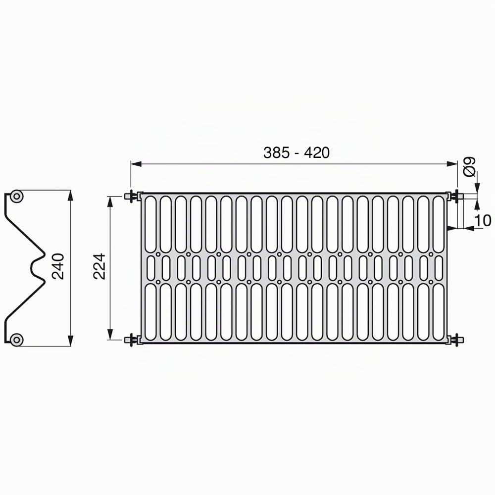 Emuca - Scolapiatti pensile per piatti e bicchieri in acciaio inox per mobile di larghezza 45cm (385 mm - 420 mm)