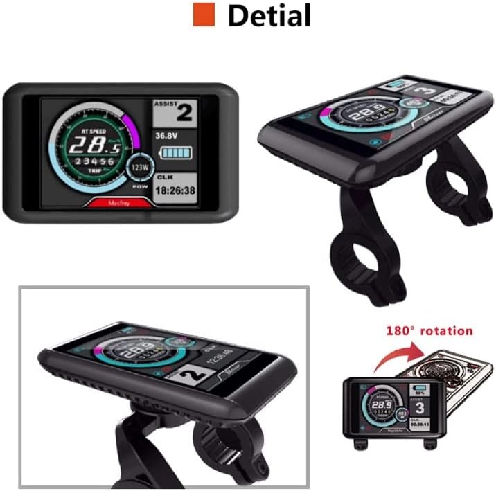 Detaljeret view of UKC1 LCD Display showing 180 degree rotation feature