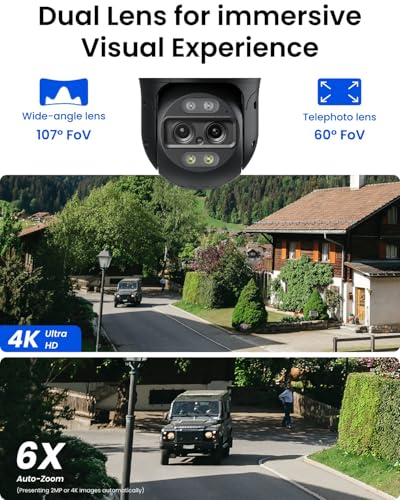 Reolink 4K Dual-Lens PTZ PoE camera 6X hybride zoom, 355° pan 90° tilt, Kleurennachtzicht, Detectie van Personen/Voertuigen/Dieren, automatische tracering, twee-wegs audio, Reolink TrackMix PoE Grijs - Afbeelding 3