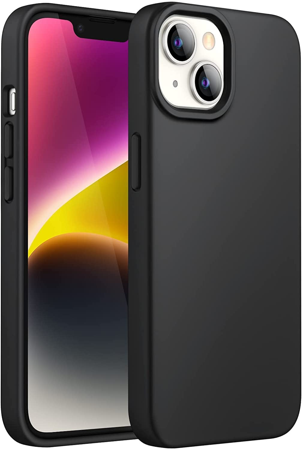 NAFS Silicone Case Compatible with iPhone 14 | Camera Protect Microfiber Lining Cover | Case Cover for iPhone 14 (Black)