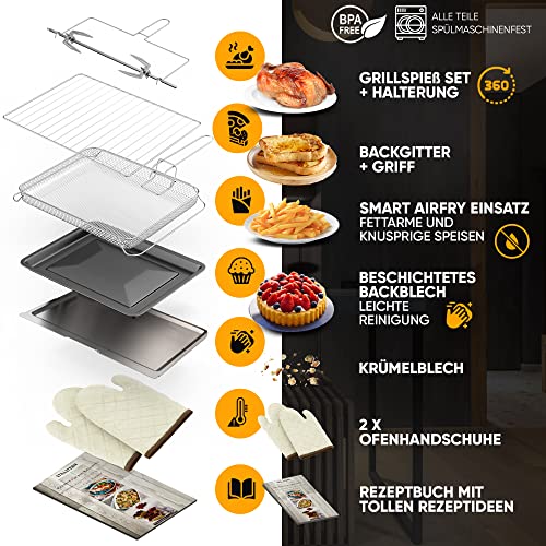 Stillstern Minibackofen mit Umluft 45L (DE Vers) Pizza Ø32, 13 Programme – Bild 3