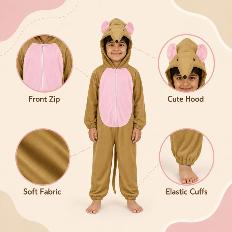 Image of Animal Costume for Kids | Plush Fancy Dress Costume for Boys & Girls |School Fancy Dress, Annual Day, Jungle Theme, Role Play, Halloween & Birthday Party