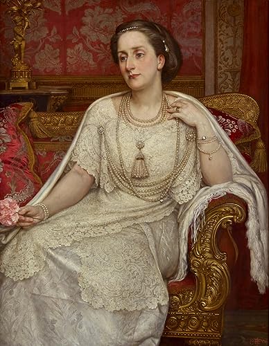Toile Portrait de Lady Edith par Edward Poynter Impression Murale Salon 60x90cm