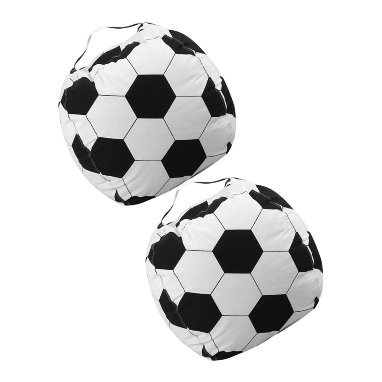 Ciieeo Fluffy Football Pillow Bean Bag Cover 2 Pack Stuffed Toy Storage Bag Soft Organizer for Kids' Room