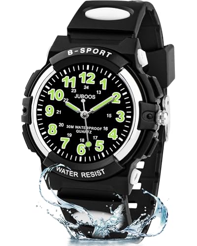 Juboos Kids Analog Watch, Childrens Waterproof Quartz Watch for 5-14 Years Old Boys Girls Time Teaching Sports Outdoor Wirstwatch