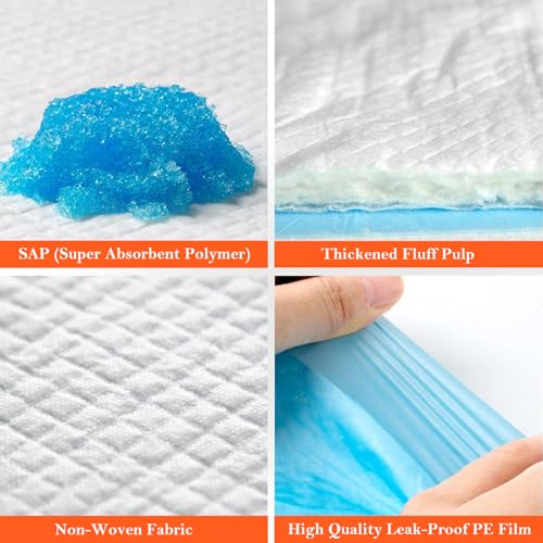 Image of Aurora Pet Dog and Puppy Pee Pads with 5-Layer Leak-Proof Design and Quick-Dry Surface for Potty Training, Super Absorbency, Regular 18x24 Inch (100 Count) - Blue & White